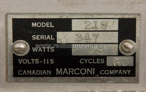 219 ; Canadian Marconi Co. (ID = 1664619) Radio