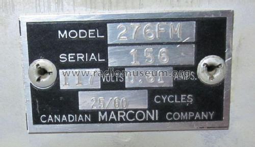 276FM ; Canadian Marconi Co. (ID = 3064824) Radio