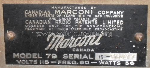 79 ; Canadian Marconi Co. (ID = 1489078) Radio