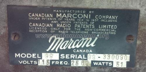 99; Canadian Marconi Co. (ID = 1886085) Radio