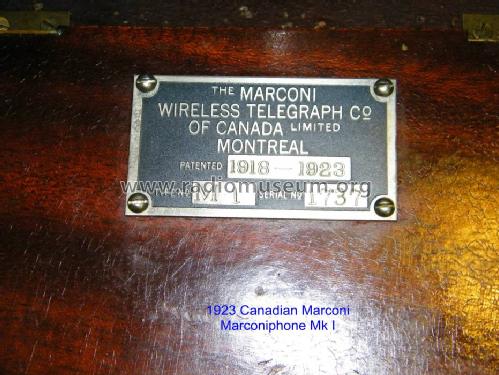 Marconiphone MK I; Canadian Marconi Co. (ID = 1013473) Radio