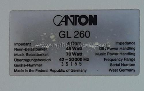 Kompaktlautsprecher GL260; Canton; Weilrod (ID = 3108837) Speaker-P