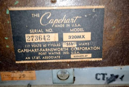 320 MX ; Capehart Corp.; Fort (ID = 2586080) Fernseh-E
