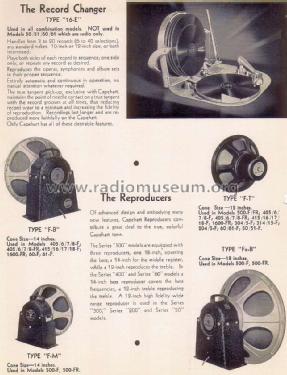 400F DeLuxe series & 1600F De Luxe plain cabinet general, samples & unknown; Capehart Corp.; Fort (ID = 1343523) Radio