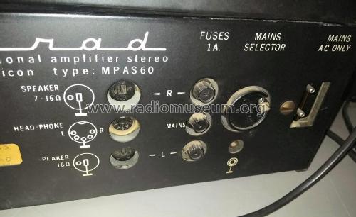 Professional Amplifier Stereo MPAS60; Carad; Kuurne (ID = 2596238) Ampl/Mixer