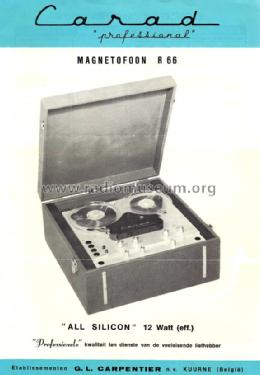 Professional Tape Recorder R66; Carad; Kuurne (ID = 1422847) Sonido-V