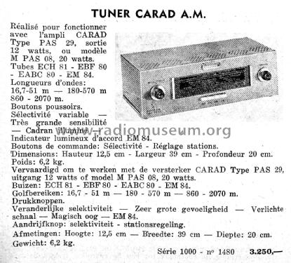 Tuner A.M. TC32; Carad; Kuurne (ID = 3043375) Radio
