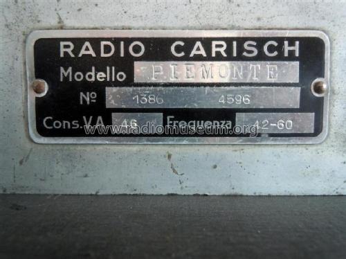 Piemonte 737; Carisch Radio; (ID = 1067476) Radio