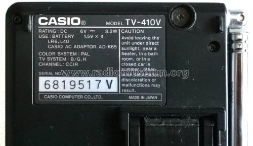 LCD Pocket Color Television TV-410 V; CASIO Computer Co., (ID = 1921248) Fernseh-E