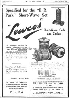 E.R. Park’s Short-Wave Receiver ; CBR C.B.R. Brand, (ID = 2717896) Amateur-R