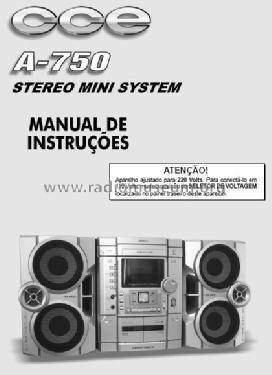 Stereo Mini System A-750; CCE - Indústria e (ID = 1981421) Radio