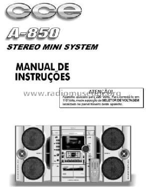 Stereo Mini System A-850; CCE - Indústria e (ID = 1981432) Radio