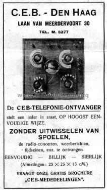 Telefonie-ontvanger ; Ceb C.E.B., Den Haag (ID = 2911466) Radio