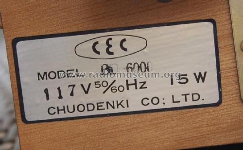 4Channel Stereo Player BD-6000; CEC C.E.C. Chuo (ID = 2805643) Ton-Bild