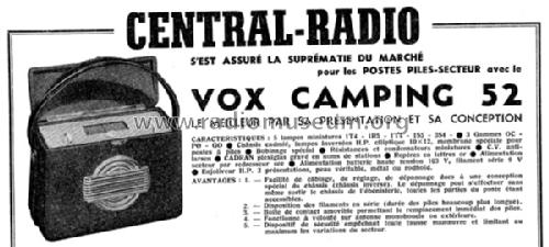 Vox Camping 52; Central-Radio; Paris (ID = 398398) Radio