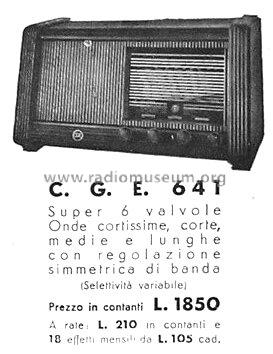 641; CGE, Compagnia (ID = 247364) Radio