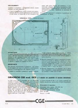 Giradischi 0105; CGE, Compagnia (ID = 2581305) Enrég.-R