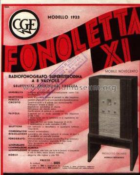 Phonoletta XI ; CGE, Compagnia (ID = 390196) Radio