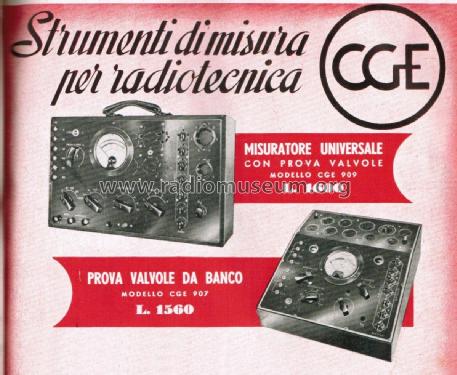 Prova Valvole da Banco 907; CGE, Compagnia (ID = 2658146) Equipment