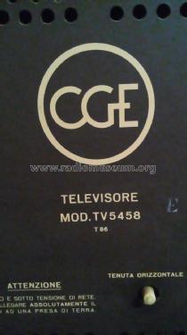 TV5458; CGE, Compagnia (ID = 2456328) Televisore