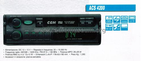 Autoradio ACS 4200; CGM elettronica; (ID = 2874312) Car Radio