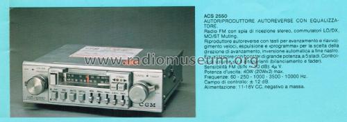 Autoradio con Riproduttore Autoreverse ed Equalizzatore ACS 2550; CGM elettronica; (ID = 2791403) Car Radio