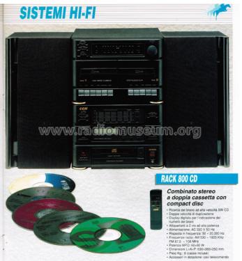 Combinato Stereo a Doppia Cassetta con Compact Disc Rack 800 CD; CGM elettronica; (ID = 2737509) Radio