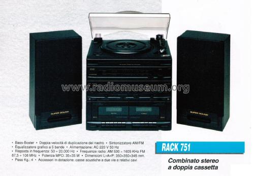 Combinato Stereo a Doppia Cassetta Rack 751; CGM elettronica; (ID = 2790931) Radio