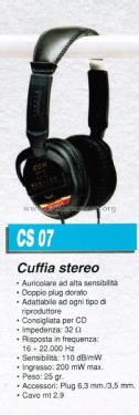 Cuffia Stereo CS 07; CGM elettronica; (ID = 2909973) Speaker-P