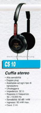 Cuffia Stereo CS 10; CGM elettronica; (ID = 2909974) Speaker-P