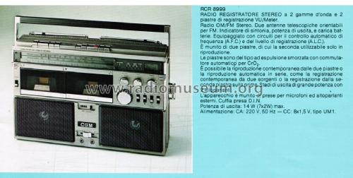 Radio Registratore Stereo RCR 8999; CGM elettronica; (ID = 2765157) Radio