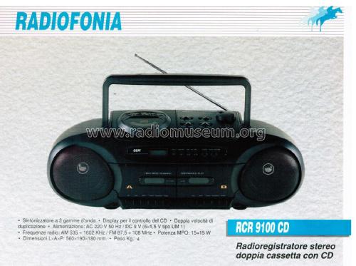 Radioregistratore Stereo Doppia Cassetta con CD RCR 9100 CD; CGM elettronica; (ID = 2887259) Radio