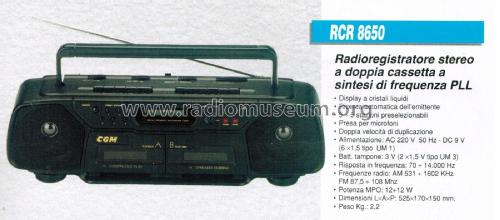 Radioregistratore Stero a Doppia Cassetta RCR 8650; CGM elettronica; (ID = 2909510) Radio