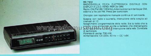 Radiosveglia Elettronica Digitale RS 7902; CGM elettronica; (ID = 2833333) Radio