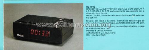 Radiosveglia Elettronica Digitale RS 7600; CGM elettronica; (ID = 2833342) Radio