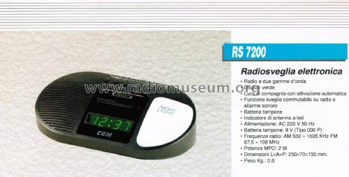 Radiosveglia Elettronica RS 7200; CGM elettronica; (ID = 2920783) Radio