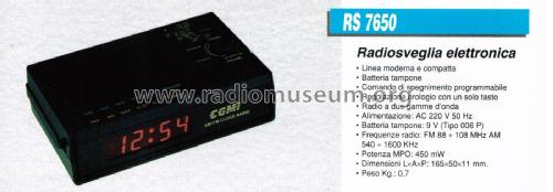 Radiosveglia Elettronica RS 7650; CGM elettronica; (ID = 2920984) Radio