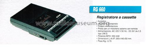 Registratore a cassette RG 660; CGM elettronica; (ID = 2909514) Sonido-V