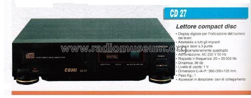 Stereo Compact Disc Player - Lettore Compact Disc. CD 27; CGM elettronica; (ID = 2877604) R-Player