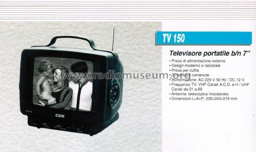 Televisore Portatile B/N 7' TV 150; CGM elettronica; (ID = 2876200) Television