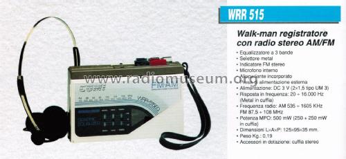 Walk-man Stereo Radio Cassette Recorder WRR 515; CGM elettronica; (ID = 2920433) Radio