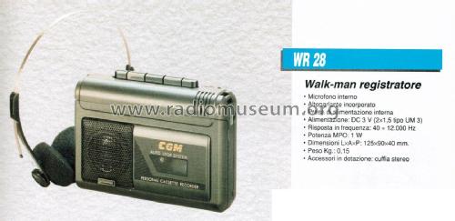 Personal Cassette Recorder - Walk-man Registratore WR 28; CGM elettronica; (ID = 2921005) R-Player