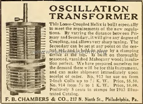 Oscillation Transformer No. 912; Chambers F.B., Co.; (ID = 1507171) Bauteil