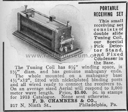 Portable Receiving Set ; Chambers F.B., Co.; (ID = 2402152) Detektor