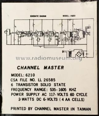 6210; Channel Master Corp. (ID = 2410260) Radio