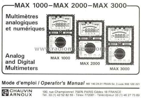 TRMS Multimètre MAX 1000; Chauvin & Arnoux; (ID = 1755781) Equipment