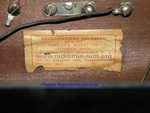 Chelsea 1-tube Regenerative Receiver Model 110; Chelsea Radio Corp. (ID = 993944) Radio