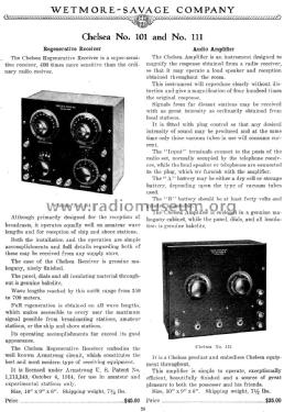 Regenerative Receiver No. 101; Chelsea Radio Corp. (ID = 1438588) Radio