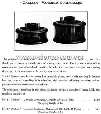 variable condenser ; Chelsea Radio Corp. (ID = 2427644) Radio part