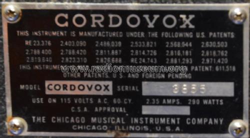 Cordovox Tone Generator; Chicago Musical (ID = 2241386) Musikinstrumente
